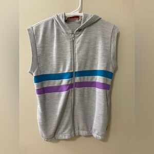 Vintage y2k vest retro sleeveless hooded track sweatshirt hoodie medium